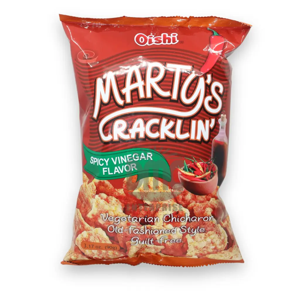 Oishi Marty's Cracklin Vegetarian Chicharon Spicy Vinegar Flavor (90g x 30) 