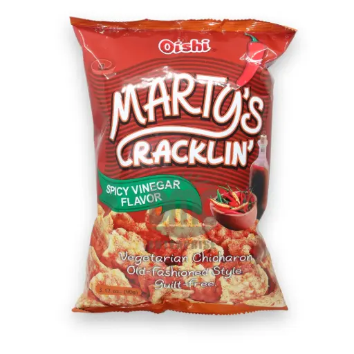 Oishi Marty's Cracklin Vegetarian Chicharon Spicy Vinegar Flavor (90g x 30) 