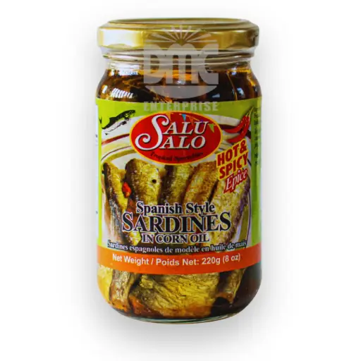 SaluSalo Spanish Style Sardines in Corn Oil Hot & Spicy (220gx24)