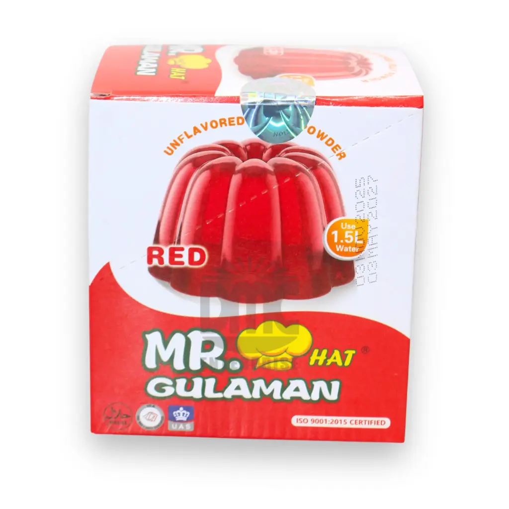 Mr. Hat Gulaman Unflavored Jelly Powder Red (25g x 10 x 10)