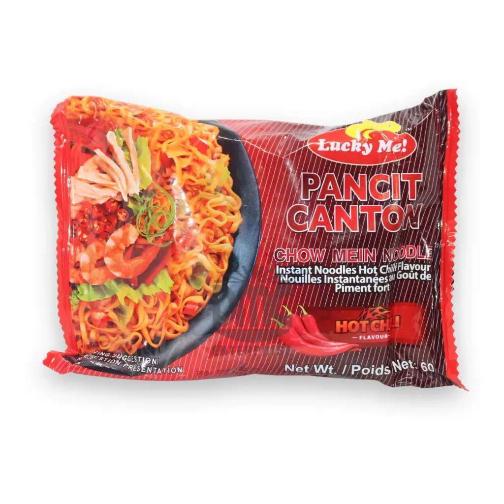 Lucky Me Instant Noodles Pancit Canton Hot Chili Flavour (60g x 72)