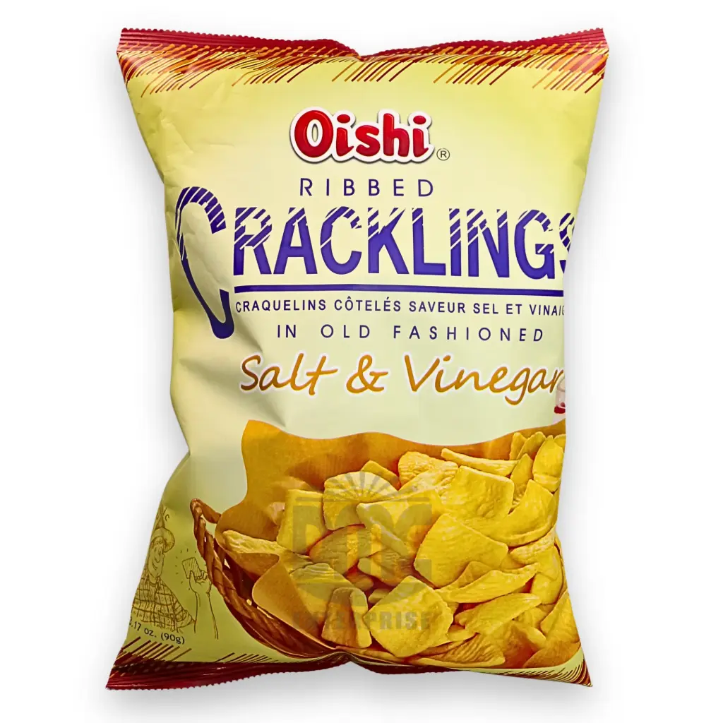 Oishi Ribbed Cracklings Salt & Vinegar (90g x 30)