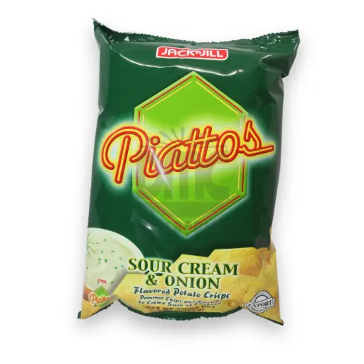 Jack n Jill Piattos Sour Cream & Onion Flavored Potato Crisps (85g x 50) (LOCAL)
