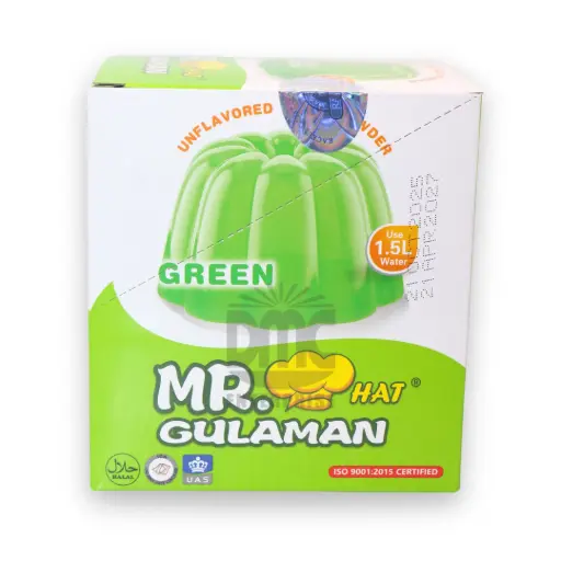 Mr. Hat Gulaman Unflavored Jelly Powder Green (25g x 10 x 10)