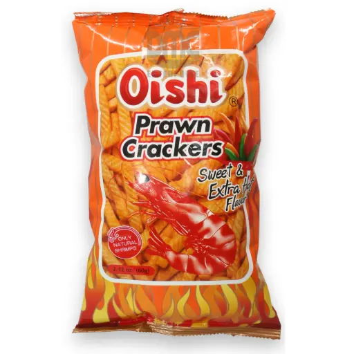 Oishi Prawn Crackers Sweet & Extra Hot  60g. x 50